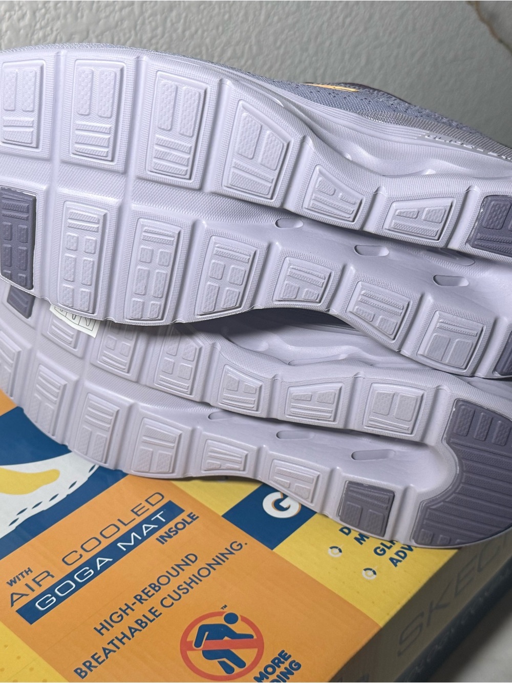 Skechers Women’s Gray and Purple Go Walk Slip-Ins Sneakers - Picture 8 of 9